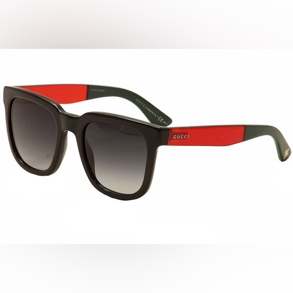 Gucci Accessories - Gucci Sunglasses with Black Frame and Red and green Side Temples